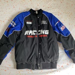 H&M blue oversized bomber jacket